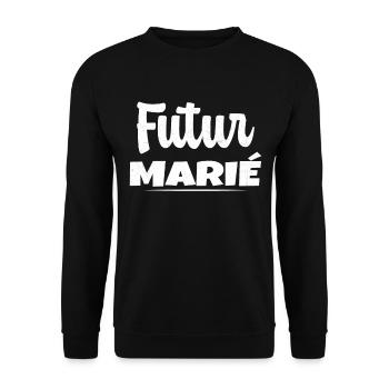 Homme Futur Marié Cadeau Humour EVG - Sweat-shirt Unisexe - noir - Devant - Alina (178cm) & Michal (187cm)