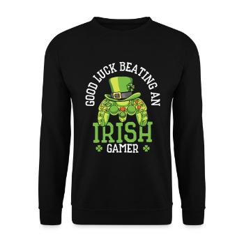 St. Patrick's Day Gaming Shamrock Gamer Video - Unisex Sweatshirt - black - Front - Alina (178cm) & Michal (187cm)
