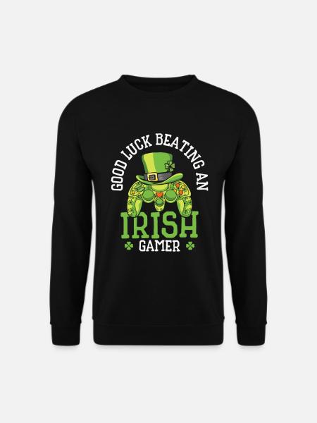St. Patrick's Day Gaming Shamrock Gamer - Unisex Pullover - Schwarz