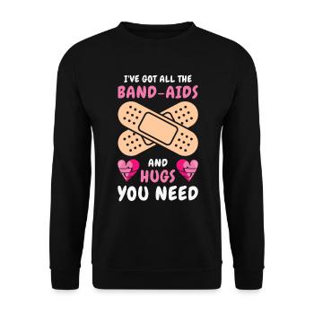 Schulkrankenschwester Medizinische Krankenpflege - Unisex Pullover - Schwarz - Vorne - Alina (178cm) & Michal (187cm)
