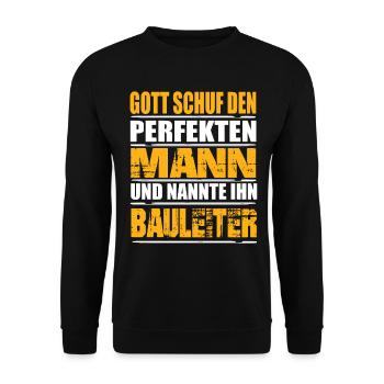 Bauleiter - Unisex Pullover - Schwarz - Vorne - Alina (178cm) & Michal (187cm)