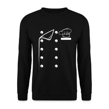 Chef Costume Culinary Chef Cooks Instruments Resta - Unisex Pullover - Schwarz - Vorne - Alina (178cm) & Michal (187cm)