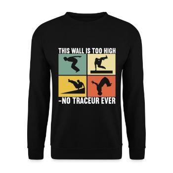 Parkour Freerunning - Unisex Sweatshirt - black - Front - Alina (178cm) & Michal (187cm)