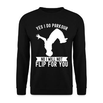 Parkour Freerunning - Unisex Sweatshirt - black - Front - Alina (178cm) & Michal (187cm)