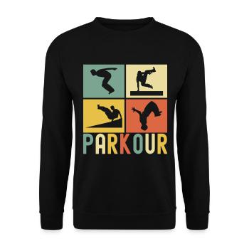 Parkour Freerunning - Unisex Sweatshirt - black - Front - Alina (178cm) & Michal (187cm)