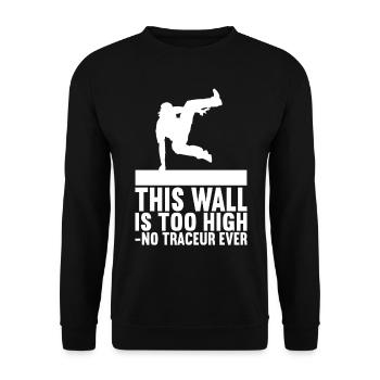 Parkour Freerunning - Unisex Sweatshirt - black - Front - Alina (178cm) & Michal (187cm)