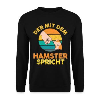 Nagetier Hamsterbesitzer Hamster - Unisex Pullover - Schwarz - Vorne - Alina (178cm) & Michal (187cm)