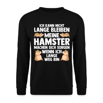 Nagetier Hamsterbesitzer Hamster - Unisex Pullover - Schwarz - Vorne - Alina (178cm) & Michal (187cm)