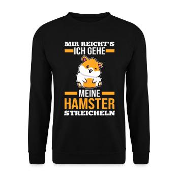Nagetier Hamsterbesitzer Hamster - Unisex Pullover - Schwarz - Vorne - Alina (178cm) & Michal (187cm)