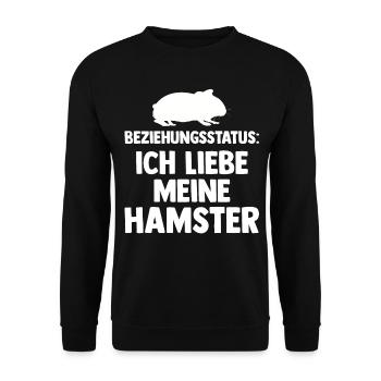 Nagetier Hamsterbesitzer Hamster - Unisex Pullover - Schwarz - Vorne - Alina (178cm) & Michal (187cm)