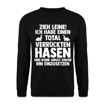 Nagetier Kaninchen Hase - Unisex Pullover - Schwarz - Vorne - Alina (178cm) & Michal (187cm)