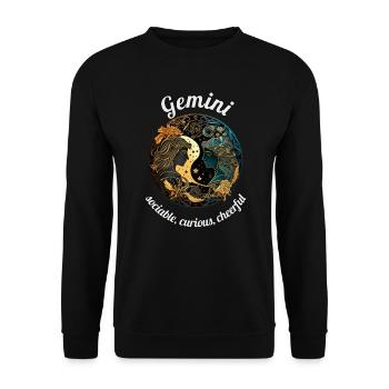 Gemini Zodiac Sign Gemini Astronomy - Unisex Sweatshirt - black - Front - Alina (178cm) & Michal (187cm)