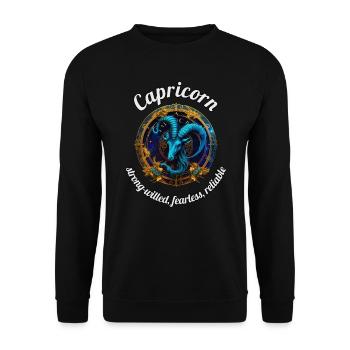 Zodiaque du Capricorne Capricorne Astronomie - Sweat-shirt Unisexe - noir - Devant - Alina (178cm) & Michal (187cm)