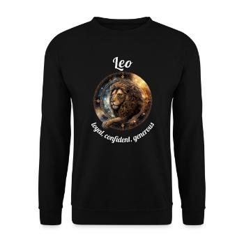 Leo Zodiac Sign Leo Astronomy - Unisex Sweatshirt - black - Front - Alina (178cm) & Michal (187cm)
