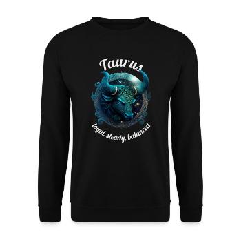 Taurus Sternzeichen Stier Astronomie - Unisex Pullover - Schwarz - Vorne - Alina (178cm) & Michal (187cm)