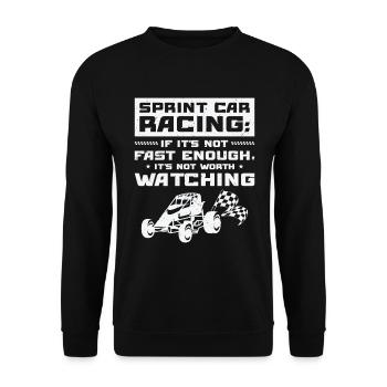 Sprint Car Dirt Track Racing - Unisex Pullover - Schwarz - Vorne - Alina (178cm) & Michal (187cm)