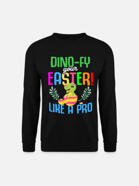 Easter T-rex Dinosaur Rabbit Easter Holiday - Unisex Sweatshirt - black