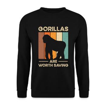 World Wildlife Day Gorilla Wildlife Animal - Unisex Sweatshirt - black - Front - Alina (178cm) & Michal (187cm)