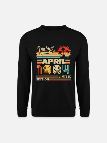 Jahrgang geboren im April 1984 Geburtstagsgeschenk - Unisex Pullover - Schwarz