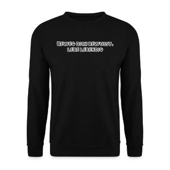 Pilates - Beweg dich bewusst, lebe lebendig - Unisex Pullover - Schwarz - Vorne - Alina (178cm) & Michal (187cm)