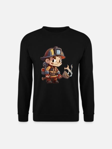 Fireman Cartoon style - Unisex Sweatshirt - black