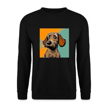 Chien dans le style comique - Sweat-shirt Unisexe - noir - Devant - Alina (178cm) & Michal (187cm)