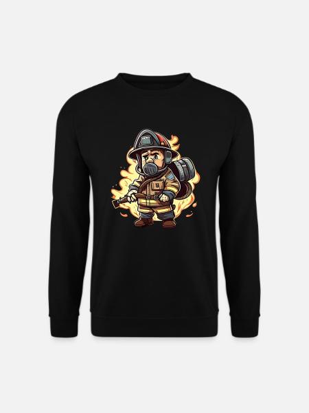Style Fireman Cartoon - Sweat-shirt Unisexe - noir