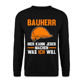Bauherr - Unisex Pullover - Schwarz - Vorne - Alina (178cm) & Michal (187cm)