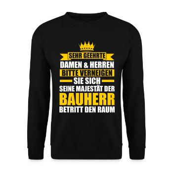 Bauherr - Unisex Pullover - Schwarz - Vorne - Alina (178cm) & Michal (187cm)