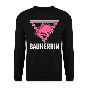 Bauherrin - Unisex Pullover - Schwarz - Vorne - Alina (178cm) & Michal (187cm)