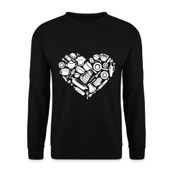 Matériel de cuisson Coeur Outils de cuisine Chef de cuisine - Sweat-shirt Unisexe - noir - Devant - Alina (178cm) & Michal (187cm)