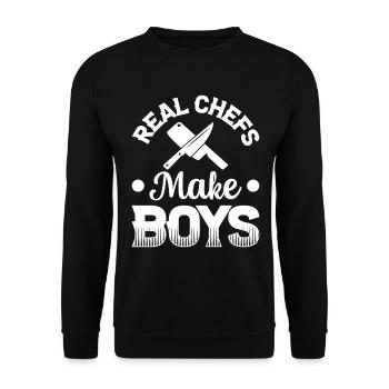 Vrai chef faire des garçons chef de cuisine couteaux cuisine fo - Sweat-shirt Unisexe - noir - Devant - Alina (178cm) & Michal (187cm)