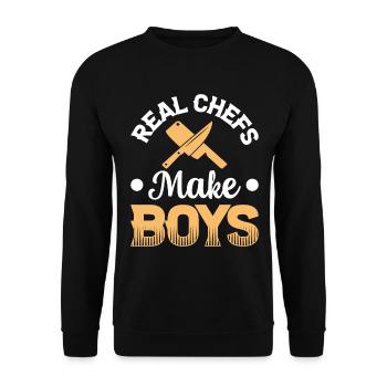Real Chef Make Boys Cooking Chef Tools Cooking Foo - Sweat-shirt Unisexe - noir - Devant - Alina (178cm) & Michal (187cm)