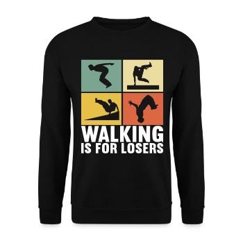 Parkour Freerunning - Unisex Sweatshirt - black - Front - Alina (178cm) & Michal (187cm)