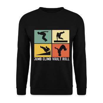 Parkour Freerunning - Unisex Sweatshirt - black - Front - Alina (178cm) & Michal (187cm)