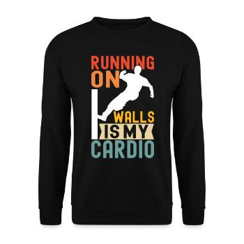 Parkour Freerunning - Unisex Sweatshirt - black - Front - Alina (178cm) & Michal (187cm)