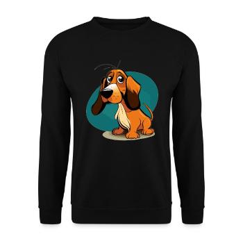 Chien dans le style comique - Sweat-shirt Unisexe - noir - Devant - Alina (178cm) & Michal (187cm)