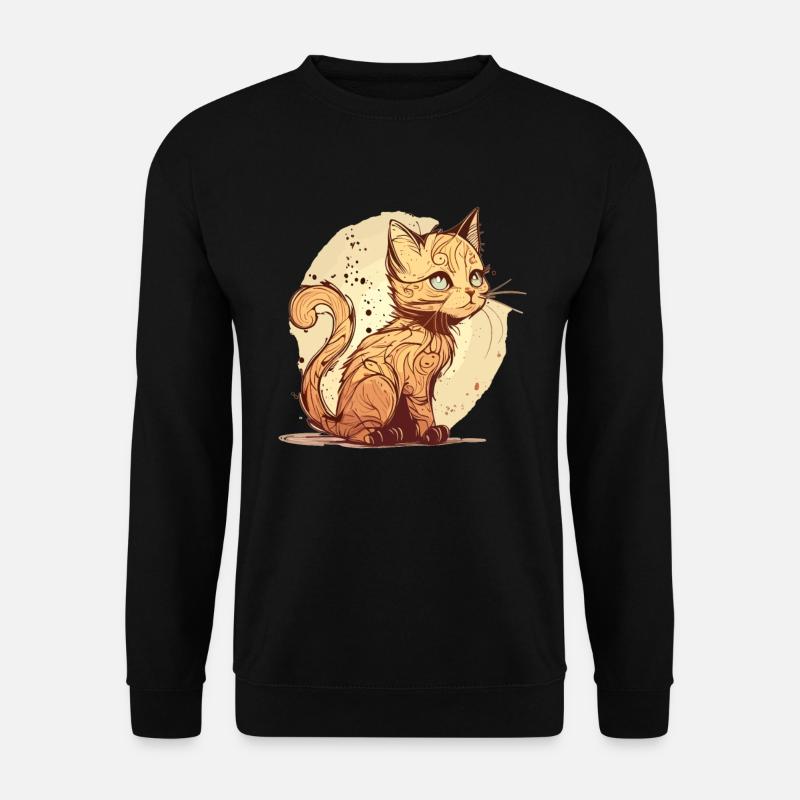Cat in comic style - Unisex Sweatshirt - black