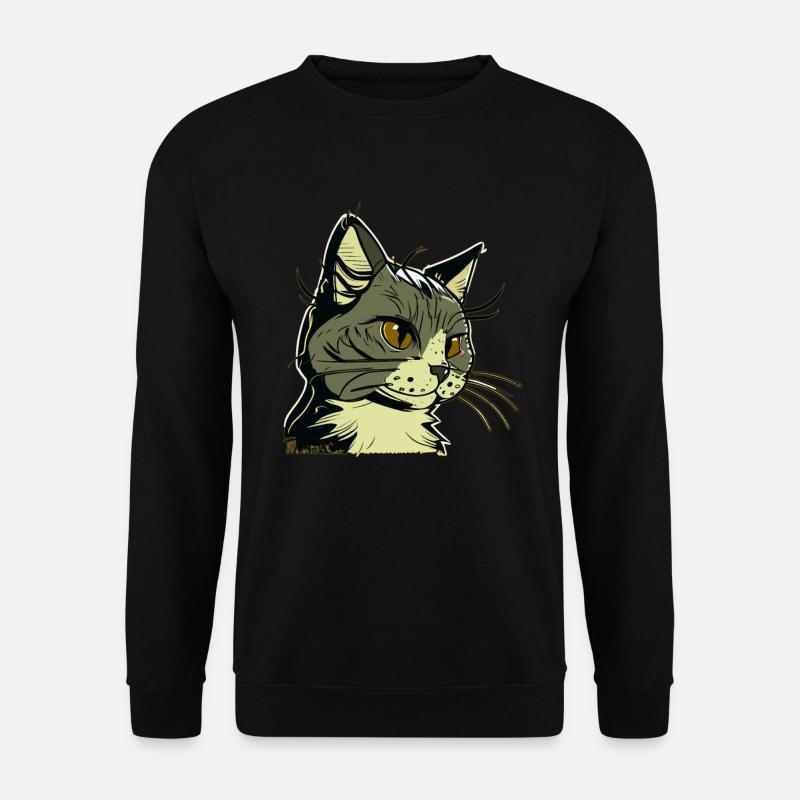 Katze im comic style - Unisex Pullover - Schwarz
