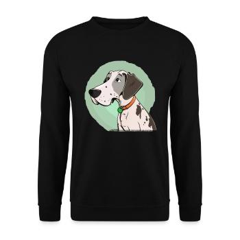 Chien dans le style comique - Sweat-shirt Unisexe - noir - Devant - Alina (178cm) & Michal (187cm)