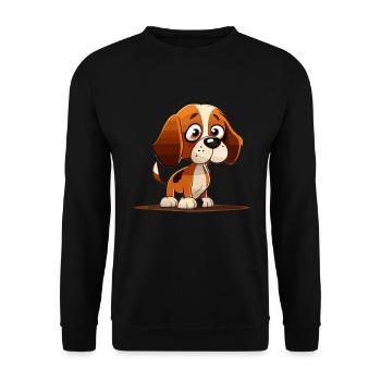 Chien dans le style comique - Sweat-shirt Unisexe - noir - Devant - Alina (178cm) & Michal (187cm)