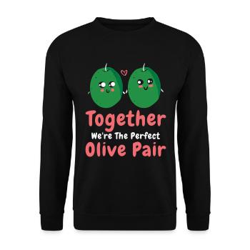 Saint-Valentin Olive Couples Rencontres Romance - Sweat-shirt Unisexe - noir - Devant - Alina (178cm) & Michal (187cm)