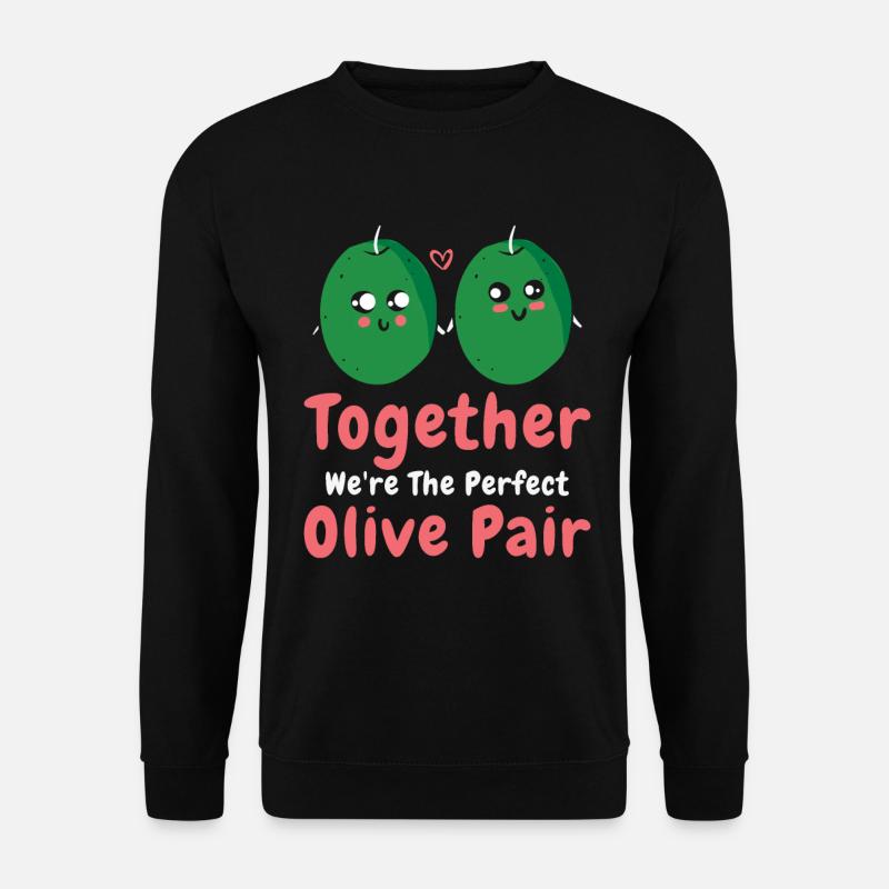 Saint-Valentin Olive Couples Rencontres Romance - Sweat-shirt Unisexe - noir