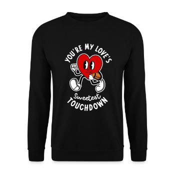 Valentinstag Fußball Paar Rugby Sport Liebe - Unisex Pullover - Schwarz - Vorne - Alina (178cm) & Michal (187cm)