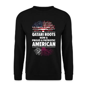 Born Qatari Qatar American USA Citizenship - Unisex Sweatshirt - black - Front - Alina (178cm) & Michal (187cm)