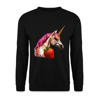 Conception de licorne fraise - Sweat-shirt Unisexe - noir - Devant - Alina (178cm) & Michal (187cm)