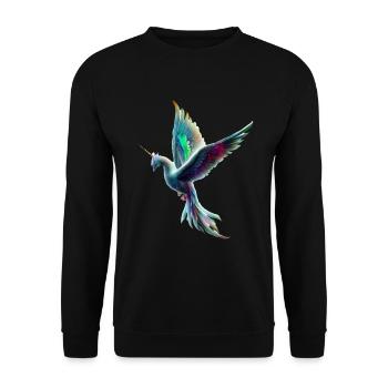 Oiseau licorne - Sweat-shirt Unisexe - noir - Devant - Alina (178cm) & Michal (187cm)