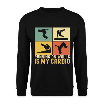 Parkour Freerunning - Unisex Sweatshirt - black - Front - Alina (178cm) & Michal (187cm)