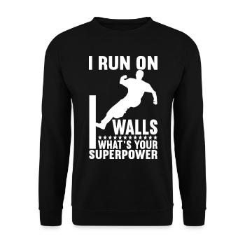 Parkour Freerunning - Unisex Sweatshirt - black - Front - Alina (178cm) & Michal (187cm)