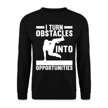 Parkour Freerunning - Unisex Sweatshirt - black - Front - Alina (178cm) & Michal (187cm)